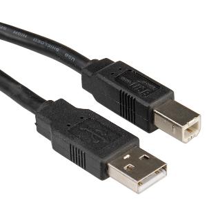 ROLINE USB 2.0 Cable - Type A-B 0.8 m - 0.8 m - USB A - USB B - USB 2.0 - Male/Male - Black